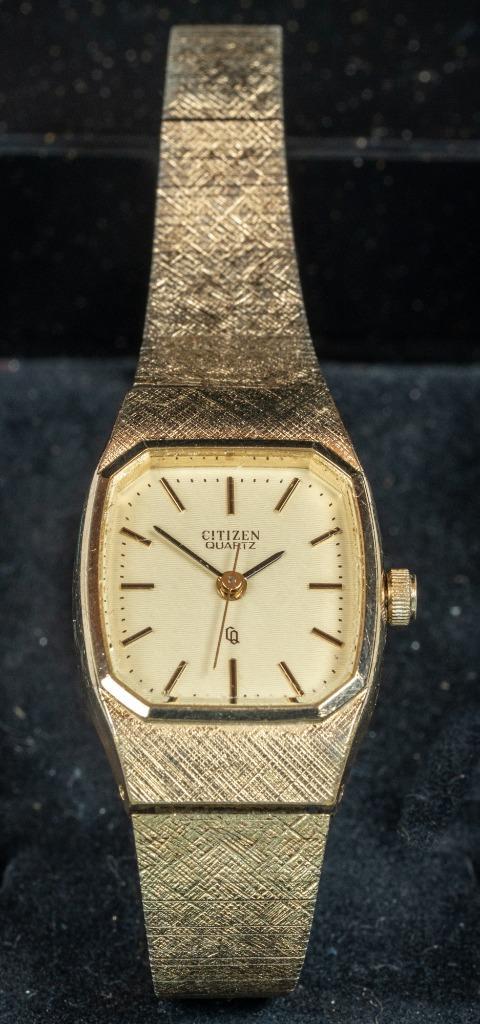Verguld CITIZEN dameshorloge, Handtassen en Accessoires, Horloges | Dames, Gebruikt, Polshorloge, Overige merken, Staal, Staal