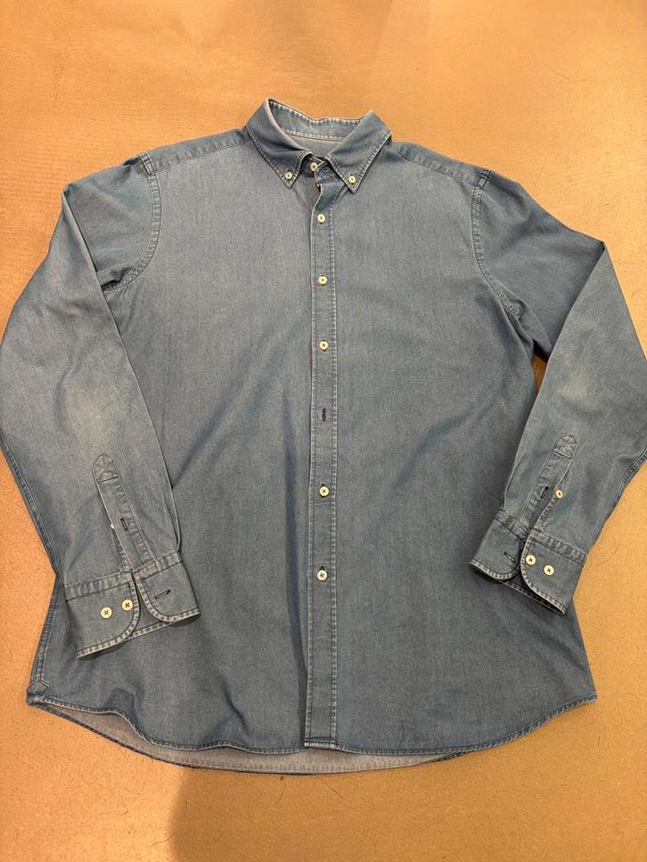 Massimo Dutti jeans hemd maat XL perfect, Kleding | Heren, Overhemden, Zo goed als nieuw, Halswijdte 43/44 (XL), Blauw, Ophalen of Verzenden