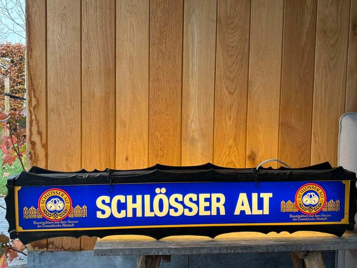 Mooie vintage reklamelichtbak in zeer goede staat ., Verzamelen, Biermerken, Gebruikt, Reclamebord, Plaat of Schild, Ophalen