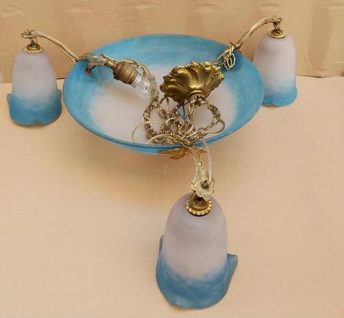 Originele Rhetondes Pâte de Verre luster, Antiek en Kunst, Antiek | Verlichting, Ophalen