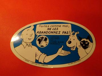 Sticker Kuifje en de dieren - La Chaîne Bleue beschikbaar voor biedingen