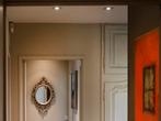 Spiegel hout, Huis en Inrichting, Woonaccessoires | Spiegels, Ophalen, Zo goed als nieuw, Minder dan 100 cm, Ovaal
