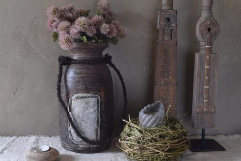 Oude houten Himachal pot Nepalese kruik, Maison & Meubles, Accessoires pour la Maison | Vases, Utilisé, Autres couleurs, Moins de 50 cm