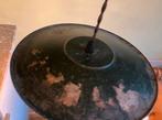 Vintage stal-lamp emaille, Gebruikt, 50 tot 75 cm, Ophalen of Verzenden, Metaal