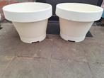 Witte bloempotten, Tuin en Terras, Ophalen of Verzenden, Zo goed als nieuw, Binnen