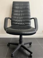 Lederen bureaustoel, Huis en Inrichting, Bureaustoelen, Ophalen, Zwart, Zo goed als nieuw, Bureaustoel