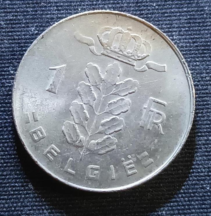 Erreur : 1 franc 1976 VL - Boudewijn I (1/8 coup), Timbres & Monnaies, Monnaies | Belgique, Monnaie en vrac, Envoi