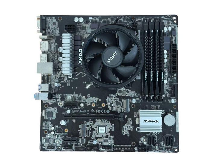 ASRock B450M Pro4 Dash + Ryzen 5 2400GE +16GB, Computers en Software, Moederborden, Gebruikt, AMD, DDR4, Ophalen of Verzenden
