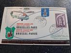Envelop 1957 postzegel Sabena helikopter Brussel Parijs, Verzamelen, Sabenasouvenirs, Ophalen of Verzenden, Zo goed als nieuw