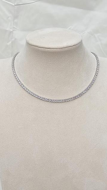 Zilveren Dames Ketting met Strass | Luxe Geschenk | Bruiloft beschikbaar voor biedingen