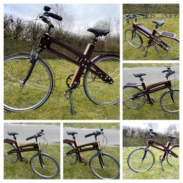 Houten stadsfiets beschikbaar voor biedingen