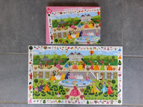 Puzzle enfants 100 pièces Djeco Observation Fête au palais, Kinderen en Baby's, Speelgoed | Kinderpuzzels, Zo goed als nieuw, 4 tot 6 jaar