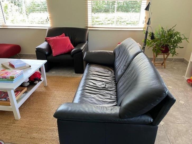 Jori zetelcombinatie, Huis en Inrichting, Fauteuils, Gebruikt, Leer, 125 cm of meer, Minder dan 75 cm, Ophalen