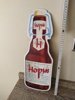 Grande bouteille émaillée bière Hopus, Comme neuf, Enlèvement ou Envoi, Panneau publicitaire