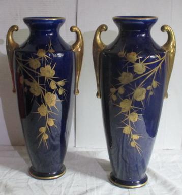 uitzonderlijke art nouveau vazen Limoges cobalt blauw & goud, Antiek en Kunst, Antiek | Keramiek en Aardewerk, Verzenden