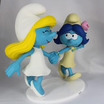 Smurfblossom & Smurfette duo statue (28 cm, 2018) – Limited beschikbaar voor biedingen