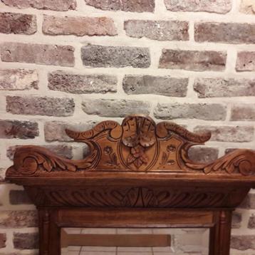 Spiegel antiek eik met geslepen spiegelglas beschikbaar voor biedingen