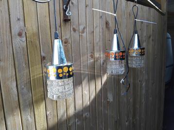 vintage hanglampen chroom/oranje beschikbaar voor biedingen