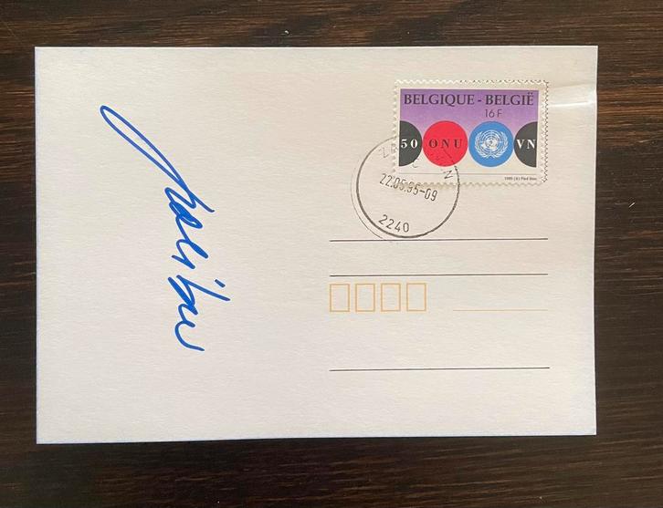 Gesigneerde postzegel Paul Ibou Verenigde Naties 1995, Postzegels en Munten, Postzegels | Europa | België, Ophalen of Verzenden