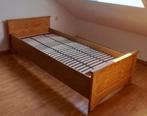 Bed met lattenbodem, Ophalen, 90 cm, Eenpersoons, Bruin