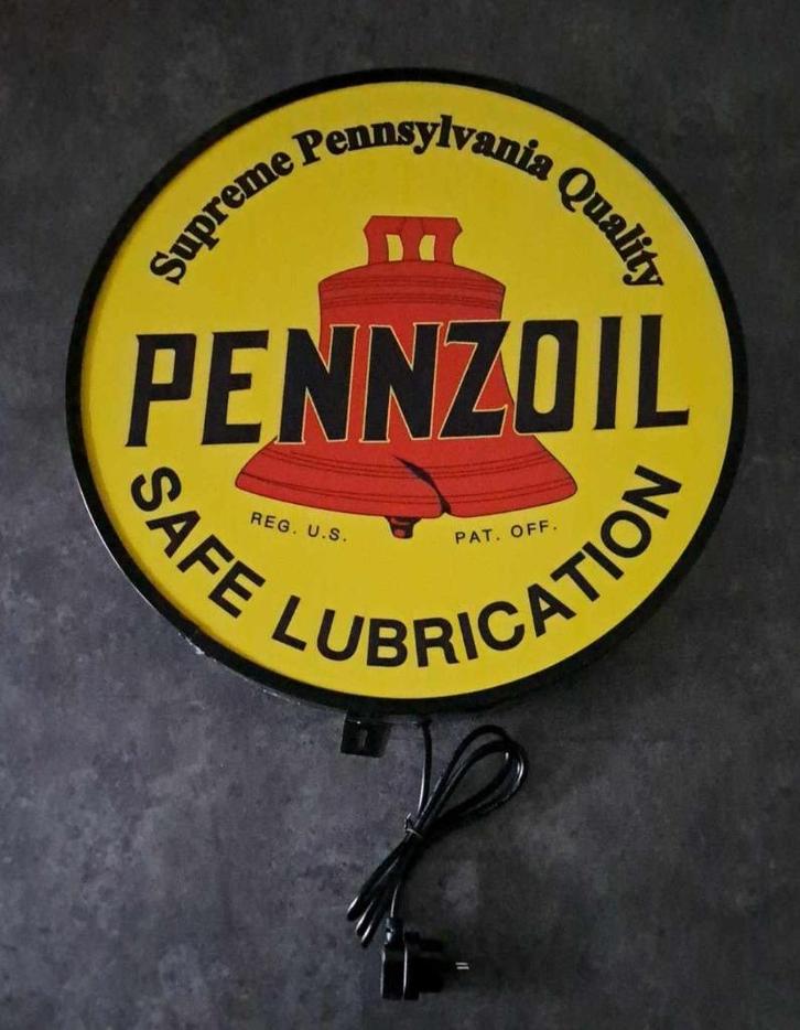 Pennzoil reclame decoratie verlichting mancavelamp showroom, Verzamelen, Merken en Reclamevoorwerpen, Nieuw, Lichtbak of (neon) lamp