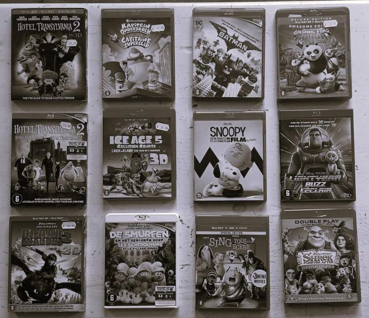 Blu Ray 12 Kinderfilms, Cd's en Dvd's, Blu-ray, Zo goed als nieuw, Tekenfilms en Animatie, 3D, Ophalen