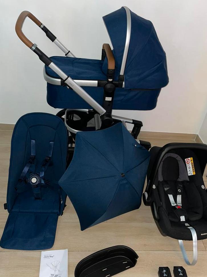 Joolz Day + Petrol Blue kinderwagen 3-in-1 Set, Kinderen en Baby's, Buggy's, Zo goed als nieuw, Maxi-Cosi, Regenhoes, Verstelbare rugleuning