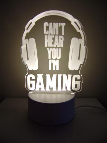 Tekst met led : CAN'T HEAR YOU I'M GAMING beschikbaar voor biedingen