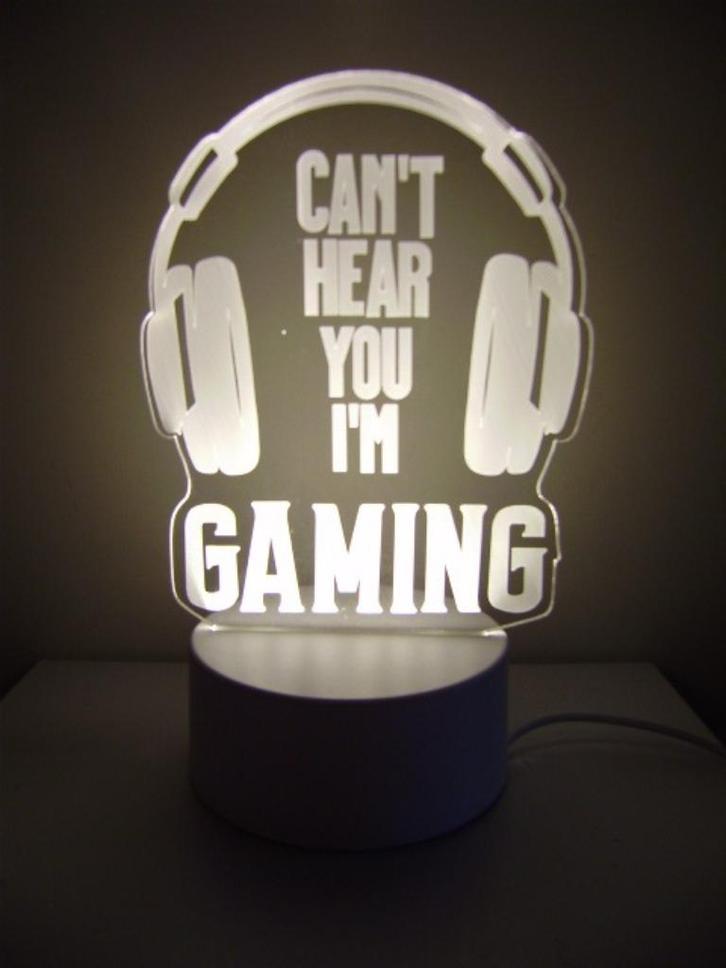 Tekst met led : CAN'T HEAR YOU I'M GAMING, Games en Spelcomputers, Spelcomputers | Overige Accessoires, Nieuw, Ophalen