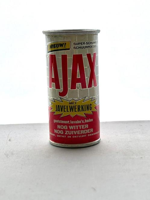 Oude verpakking blik (met inhoud) Ajax, Collections, Marques & Objets publicitaires, Emballage, Enlèvement ou Envoi