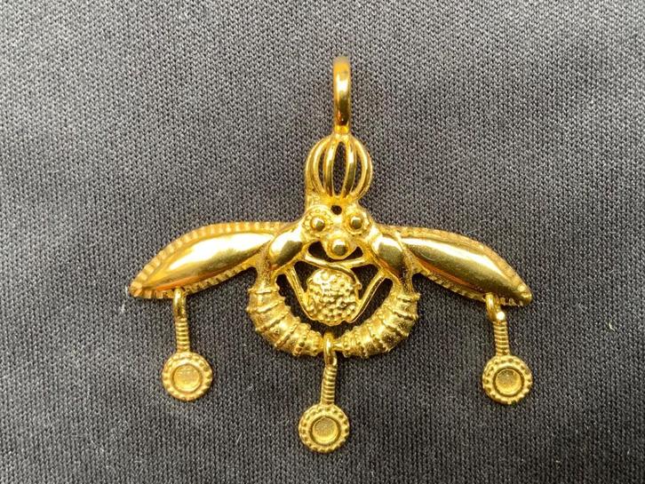 14  karaat gold-plated Griekse hanger, Handtassen en Accessoires, Kettinghangers, Nieuw, Goud, Goud, Dier, Ophalen of Verzenden