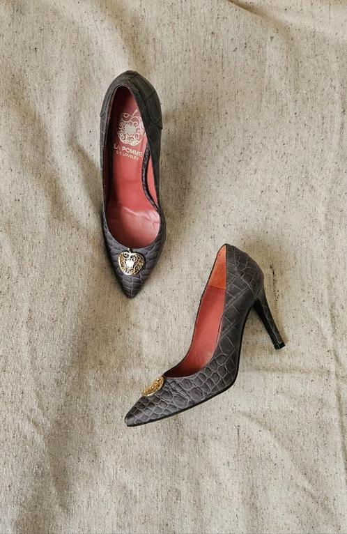 Leren schoenen van La Pomme de Lovely in maat 37,5, Kleding | Dames, Schoenen, Zo goed als nieuw, Schoenen met hoge hakken, Grijs