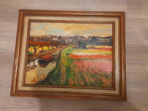 Bollenveld schilderij van Borgen Lindhardt, Antiek en Kunst, Kunst | Schilderijen | Klassiek, Ophalen