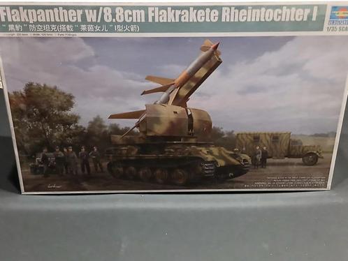 Trompettist (09532) Flakpanther met 8,8 cm Flakrakete Rheint, Hobby en Vrije tijd, Modelbouw | Auto's en Voertuigen, Nieuw, Tank