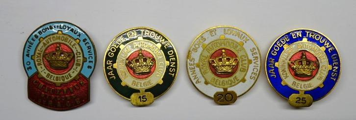 4x vintage emaille broche Koninklijke Automobiel Club België, Verzamelen, Automerken, Motoren en Formule 1, Nieuw, Auto's, Ophalen of Verzenden