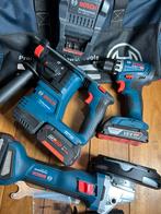 Bosch Professional 18v 3 machines, 3 batteries,1 chargeur, Enlèvement ou Envoi, Comme neuf