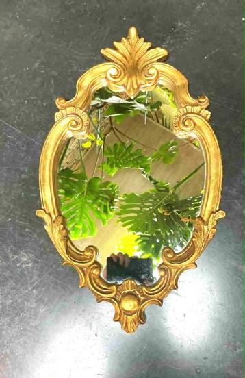 Magnifique ancien miroir doré 60 cm, Antiquités & Art, Enlèvement