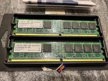 2 x 512 MB DDR2-RAM 240-pin PC2-5300U non-ECC 'Swissbit MEU0