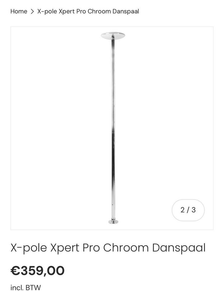 X-Pole Xpert pro Chroom Danspaal, Sports & Fitness, Danse, Utilisé, Enlèvement