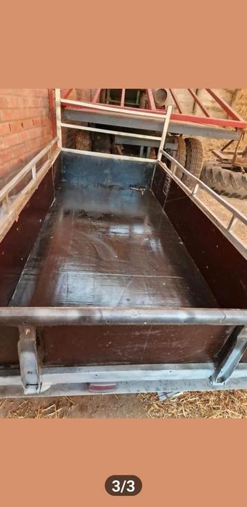 aanhangwagen zeer stevige as ,nieuw hout 125x250, Ophalen, Gebruikt