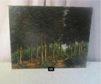 Belle œuvre peinte ancienne « Chemin à travers les bois » -, Enlèvement ou Envoi