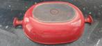 Plat à Four LE CREUSET en Fonte Rouge émaillé 29cm, Maison & Meubles, Fonte, Plaque céramique, Utilisé, Enlèvement ou Envoi