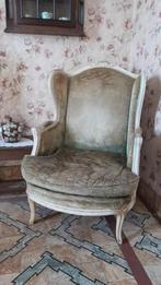 Fauteuil bergère in grijze velours, Ophalen