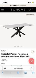 Marmerlook eettafel, Huis en Inrichting, Tafels | Eettafels, Ophalen, 100 tot 150 cm, Zo goed als nieuw, Vijf personen of meer