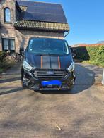 Ford Transit Custom Sport L2h1 dubbele cabine, Auto's, Bestelwagens en Lichte vracht, Voorwielaandrijving, Leder en Stof, Zwart