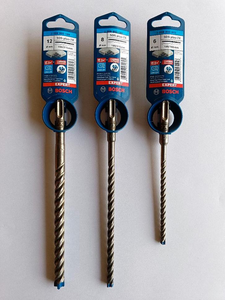 Set de forets SDS Plus 7X 6 8 12 mm BOSCH Expert, Bricolage & Construction, Outillage | Foreuses, Neuf, Marteau perforateur et/ou Marteau piqueur