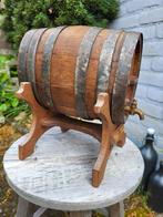Klein eiken houten vat met standaard, Antiquités & Art, Curiosités & Brocante, Enlèvement ou Envoi