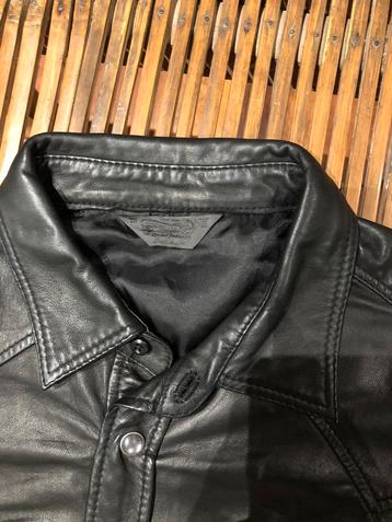 Black Leather shirt - sheep leather - Diesel - size M 