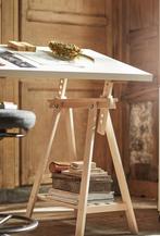 Tafelblad + schragen Ikea, Huis en Inrichting, Ophalen, 100 tot 150 cm, 50 tot 100 cm, Tafelblad