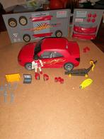 Playmobil sportwagen, werkplaats met toebehoren en mannetje, Kinderen en Baby's, Speelgoed | Playmobil, Ophalen, Zo goed als nieuw